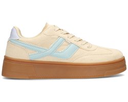 POSH by Poelman GEORGIA Dames Sneakers - Beige met mint combinatie