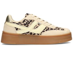 POSH by Poelman GEORGIA Dames Sneakers - Bruin met dierenprint