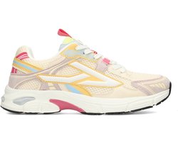 POSH by Poelman GINNY Dames Sneakers - Wit met gele combinatie