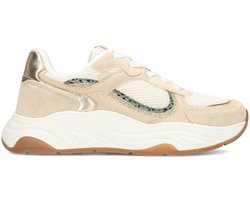 POSH by Poelman MACY Dames Sneakers - Beige met combinatie