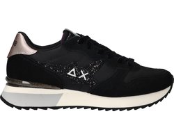 SUN68 Stargirl glitter logo Sneakers - Dames - Zwart - Maat:40
