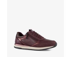 Tamaris leren dames sneakers met rits bordeauxrood - Maat 39 - Uitneembare zool