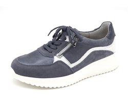 Waldläufer Dames Sneaker - 617002-501-693 Jeansblauw - Wijdte K - Maat 7 (40.5)