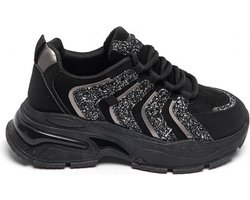 Smile Favorites® Dames Sneakers - Beige - Imitatieleer - Maat 37 -