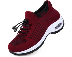 Vrouwen Mesh Sneakers met Dikke Zool - Lichtgewicht Comfortabele Wandelschoenen - Ademend Casual Model