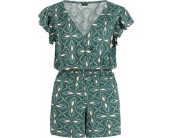 Protest PRTCurve - Playsuit Dames - Tailleband elastiek - V hals - Normale pasvorm - Groen