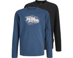 JACK&JONES - JCOGRID BRANDING TEE LS CN 2PK MP JNR - Jongens - Lange mouwen shirts