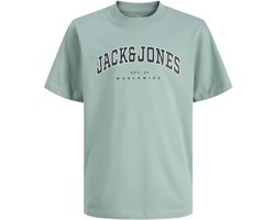 JACK&JONES - JJECALEB VARSITY TEE SS O-NECK NOOS JNR - Jongens - T-shirts - munt - maat 140