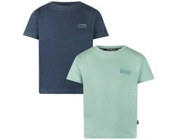 Koko Noko - NOOS-BOYS - Jongens - Biologische katoen - 2 Shirts - Navy - Light blue - Maat 134