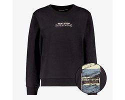 Unsigend jongens sweater met backprint zwart - Maat 134/140