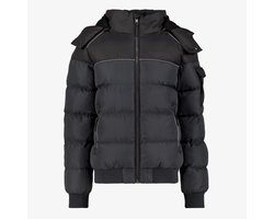 Unsigned gewatteerde jongens winterjas zwart - Maat 122 - Met capuchon - Ritssluiting