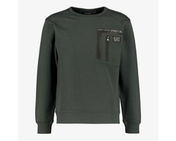 Unsigned jongens sweaters met borstzakje groen - Maat 146/152