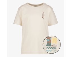 Unsigned jongens T-shirt met backprint beige - Maat 122/128