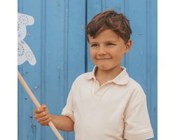 Your Wishes Stamped Palms Casual Polo Polo's & T-shirts Jongens - Polo shirt - Ecru - Maat 122