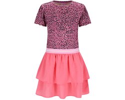 B.Nosy Y602-5852 Blush Leopard Jurk- Maat 122/128