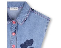 Denim overall meisjes met hartjes 128