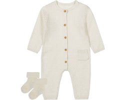 Dirkje - Noppies - Kledingset - Unisex Boxpak Offwhite - 1 paar sokjes oatmeal met werkje - Maat 44