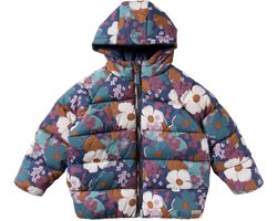 Florid Flare | Puffer Coat | Meisjes winterjas | Bloemenprint jas | Maat 74/80 t/m 134/140