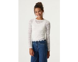 GARCIA Meisjes Effen T-shirt Wit Lange mouw