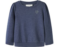 Name It mini meisjes trui VIMA Blueprint Heart Embroidery Regular Fit