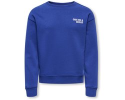 ONLY KOGCAMINE L/S OVERSIZE O-NECK CS SWT Meisjes Trui - Mazarine Blue Break/Cloud Dancer