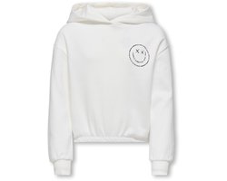 ONLY KOGCOOPER LIFE SMILE L/S HOOD FR SWT Meisjes Trui - Cloud Dancer Smile Black/Bandana Front
