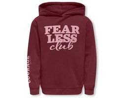ONLY KOGDIANA LIFE L/S SPORTY HOOD BOX SWT Meisjes Trui - Cabernet Fearless