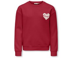 ONLY KOGDITTE L/S HEART O-NECK CS SWT Meisjes Trui - Salsa Fierce