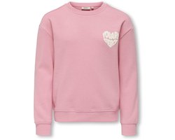 ONLY KOGDITTE L/S HEART O-NECK CS SWT Meisjes Trui - Sea Pink Fierce