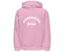 ONLY KOGHOLLYLIFE L/S PRINTED HOODIE SWT Meisjes Trui - Sea Pink Paris