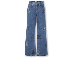 ONLY KOGJUICY HW WIDE LEG COLLEGE JEANS DNM Meisjes Jeans - Medium Blue Denim Letters
