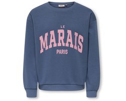 ONLY KOGMARISA L/S O-NECK LOOSE PRINTED SWT Meisjes Trui - Vintage Indigo Marais