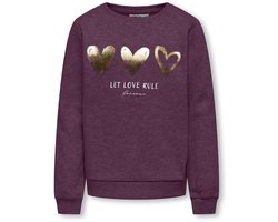 ONLY KOGMARY LIFE L/S O-NECK BOX SWT Meisjes Trui - Mauve Wine Rule