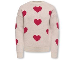 ONLY KOGNAJA L/S FLOWER PULLOVER KNT Meisjes Trui - Birch Salsa Hearts