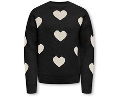 ONLY KOGNAJA L/S FLOWER PULLOVER KNT Meisjes Trui - Black Birch Hearts
