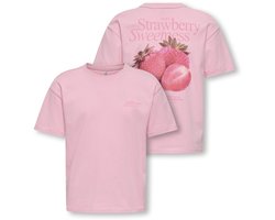 Only t-shirt meisjes - roze - KOGhellen - maat 146/152