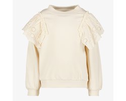 TwoDay meisjes sweater met broderie details beige - Maat 122/128