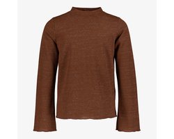 TwoDay meisjes top met lange mouwen en glitters bruin - Maat 170/176