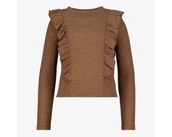TwoDay meisjes top met lange mouwen en glitters bruin - Maat 98