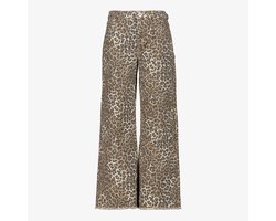 TwoDay meisjes wide leg jeans met luipaardprint bruin - Maat 158