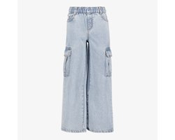 TwoDay wide leg meisjes cargo jeans lichtblauw - Maat 158/164