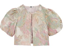 WE Fashion Meisjes ballonmouw top met glittergaren