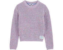 WE Fashion Meisjes gebreide trui met colourblock en embroidery