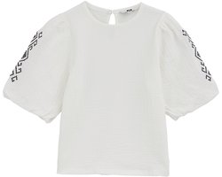 WE Fashion Meisjes seersucker blouse met embroideries