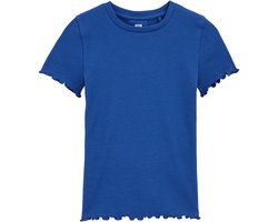 WE Fashion Meisjes slim fit T-shirt met ribstructuur