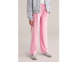 WE Fashion Meisjes straight fit broek met kant