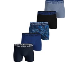 Bjorn Borg 5-Pack jongens boxershorts - Cotton stretch - Zwarte katoenen jongens onderbroeken - 140 - Blauw - Onderbroek - Ondergoed - 140 - - 140 - 140