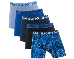 Bjorn Borg 5-Pack jongens boxershorts - Cotton stretch - Zwarte katoenen jongens onderbroeken - 170 - Blauw - Onderbroek - Ondergoed - 170 - - 170 - 170