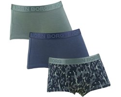Björn Borg meisjes cotton stretch 3P mini boxershorts animal print groen & blauw