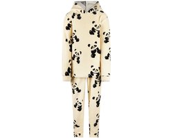 Charlie Choe fleece huispak meisjes - warme winter kinderpyjama - Panda - Off white - 128 - 128 - 128 - 128 - 128 - 128 - 128 - 128 - 128 - - 128